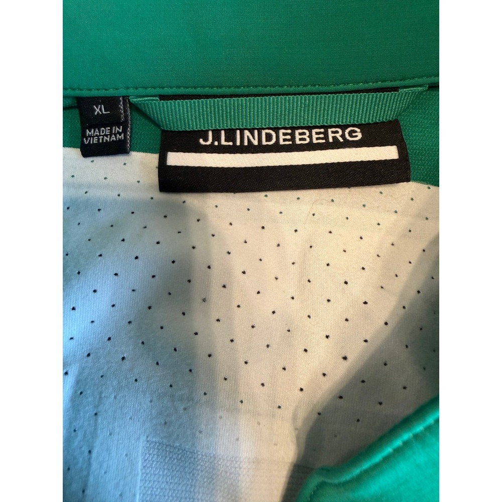 J.Lindeberg Mens XL Green White Colorblock Full Zip Golf Jacket Bridge Logo - Picture 5 of 8